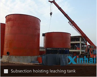 Subsection hoisting leaching tank
