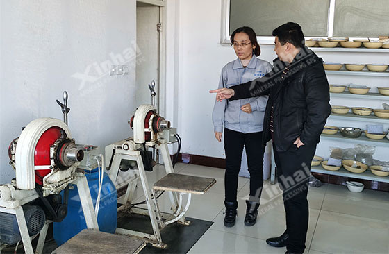 Institute laboratory director Songmei Chen and professor Wang for technical exchanged